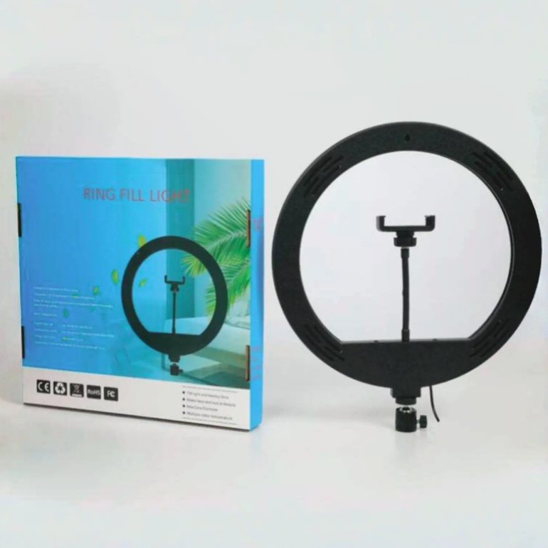 20cm Ring Fill Light | LED Ring Light with Tripod & Phone Holder | 3 Color Modes + 10 Brightness | For TikTok, YouTube, Makeup, Photography